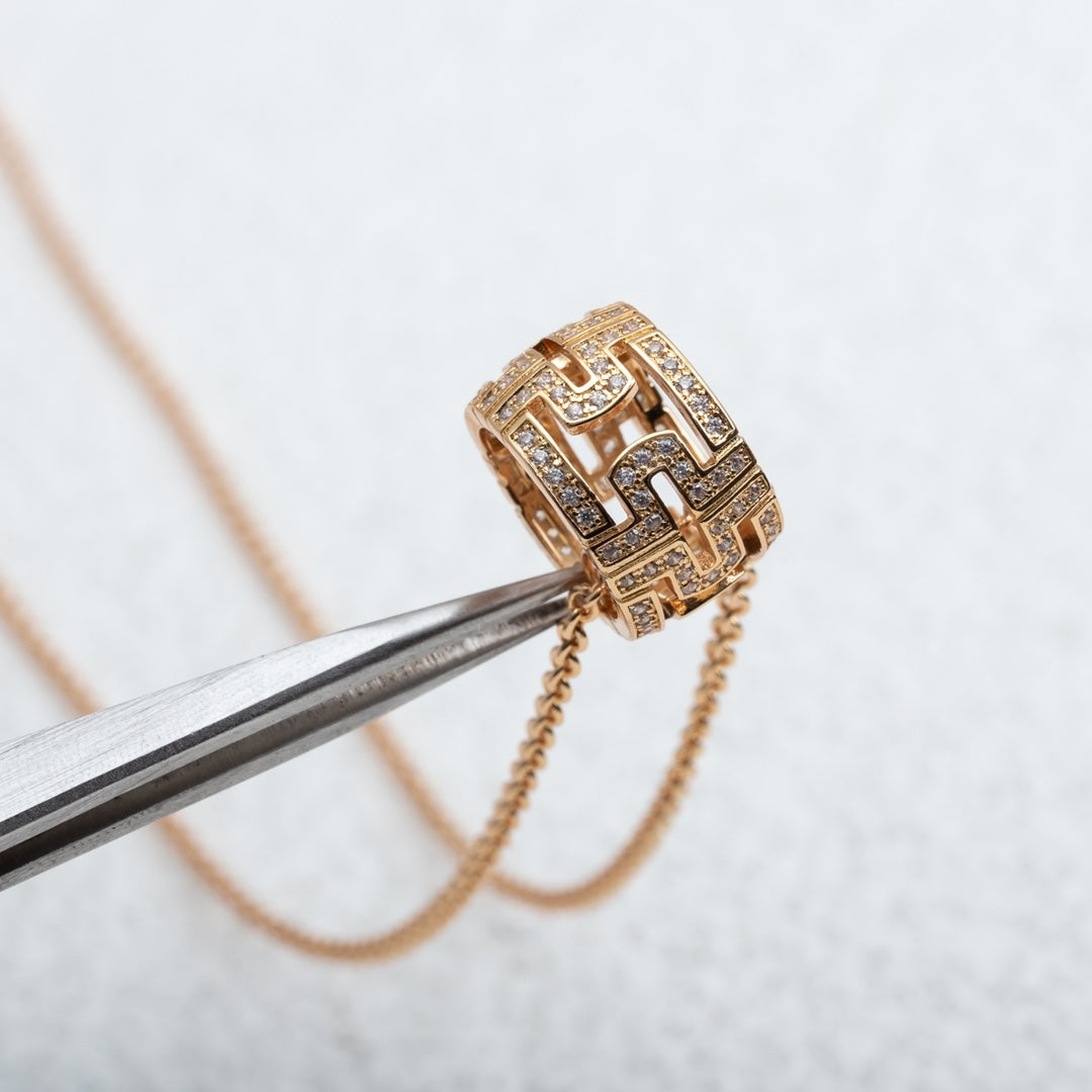 [Angela Jewellery]PARENTESI NECKLACE PINK GOLD DIAMOND