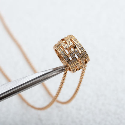 [Angela Jewellery]PARENTESI NECKLACE PINK GOLD DIAMOND