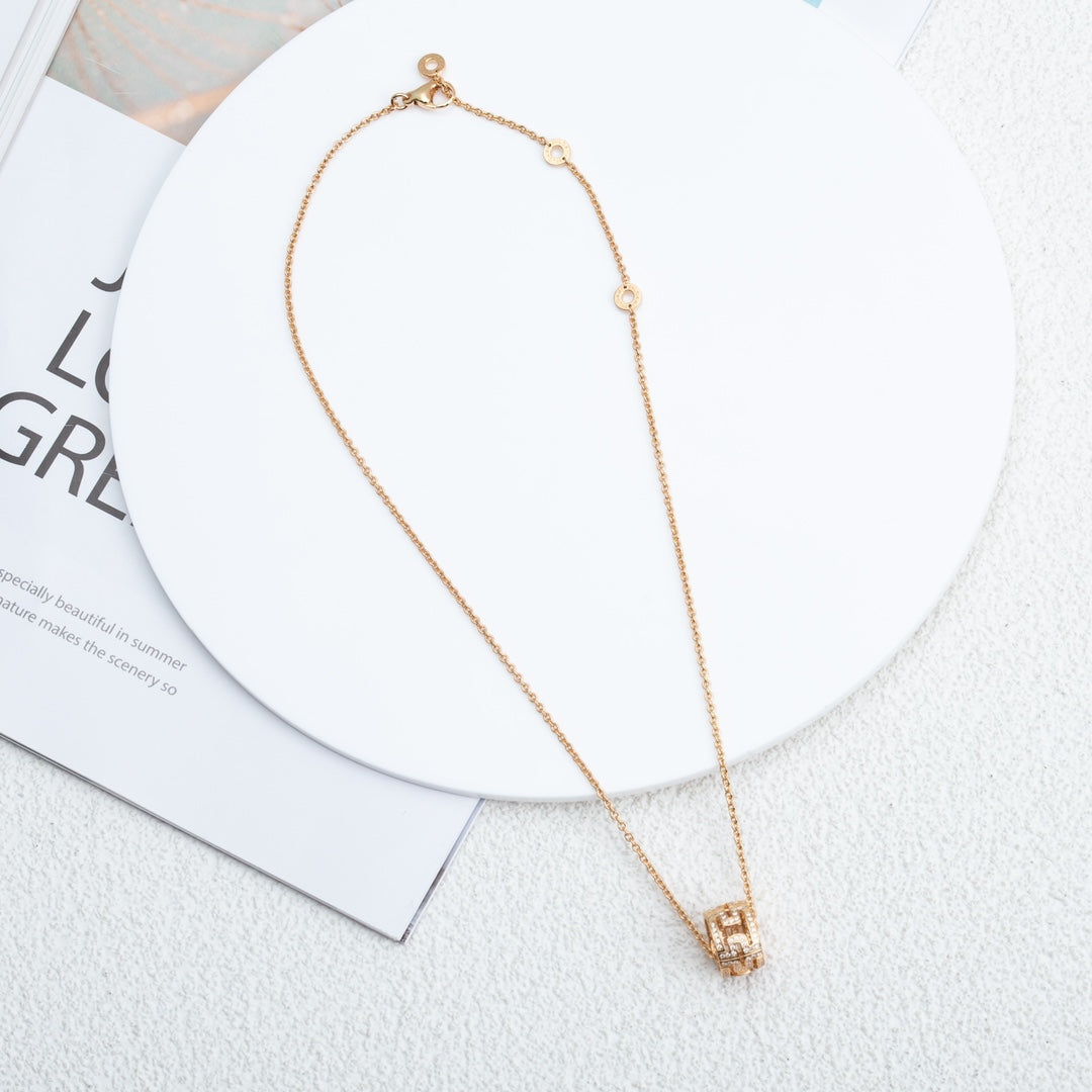 [Angela Jewellery]PARENTESI NECKLACE PINK GOLD DIAMOND