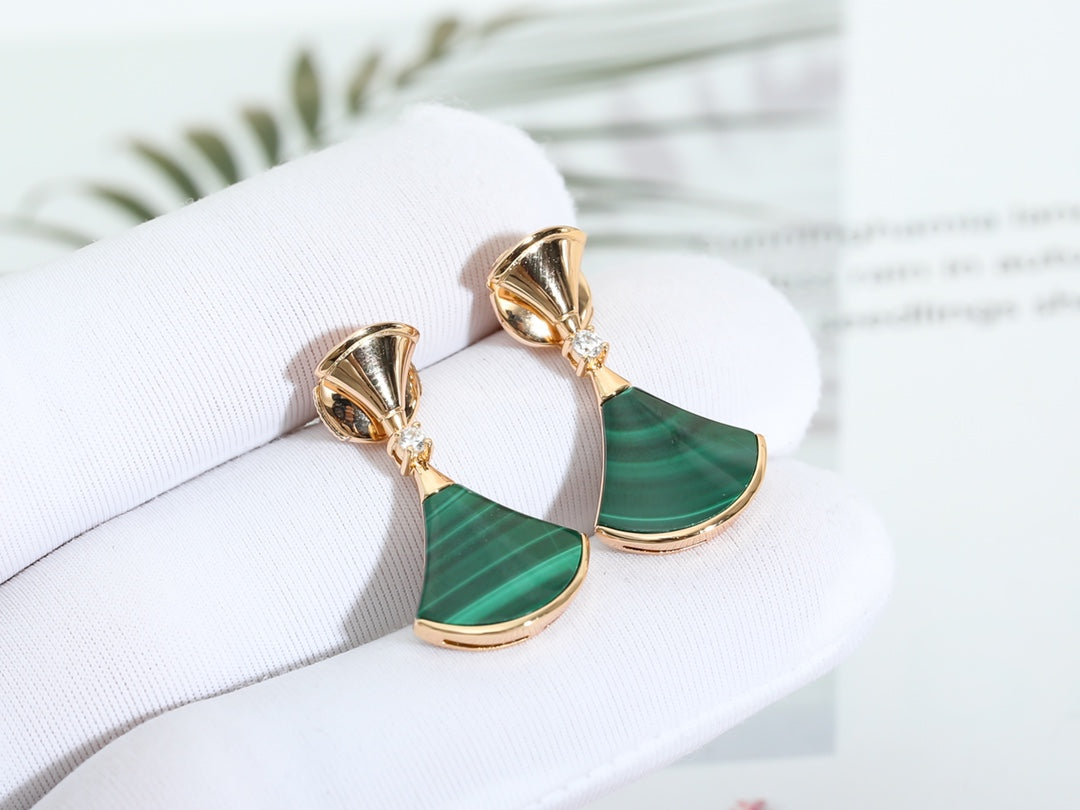 [Angela Jewellery]DREAM MALACHITE PINK GOLD EARRINGS