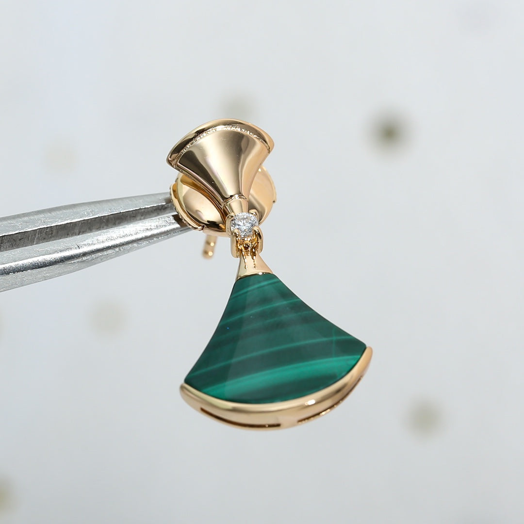 [Angela Jewellery]DREAM MALACHITE PINK GOLD EARRINGS