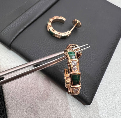 [Angela Jewellery]SERPENTI MALACHITE PINK GOLD EARRINGS