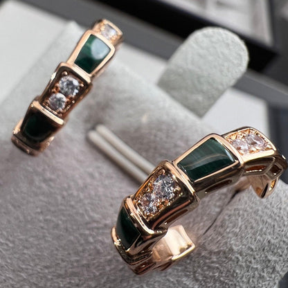 [Angela Jewellery]SERPENTI MALACHITE PINK GOLD EARRINGS