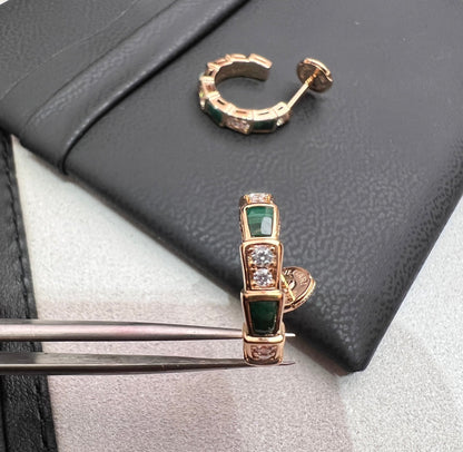 [Angela Jewellery]SERPENTI MALACHITE PINK GOLD EARRINGS