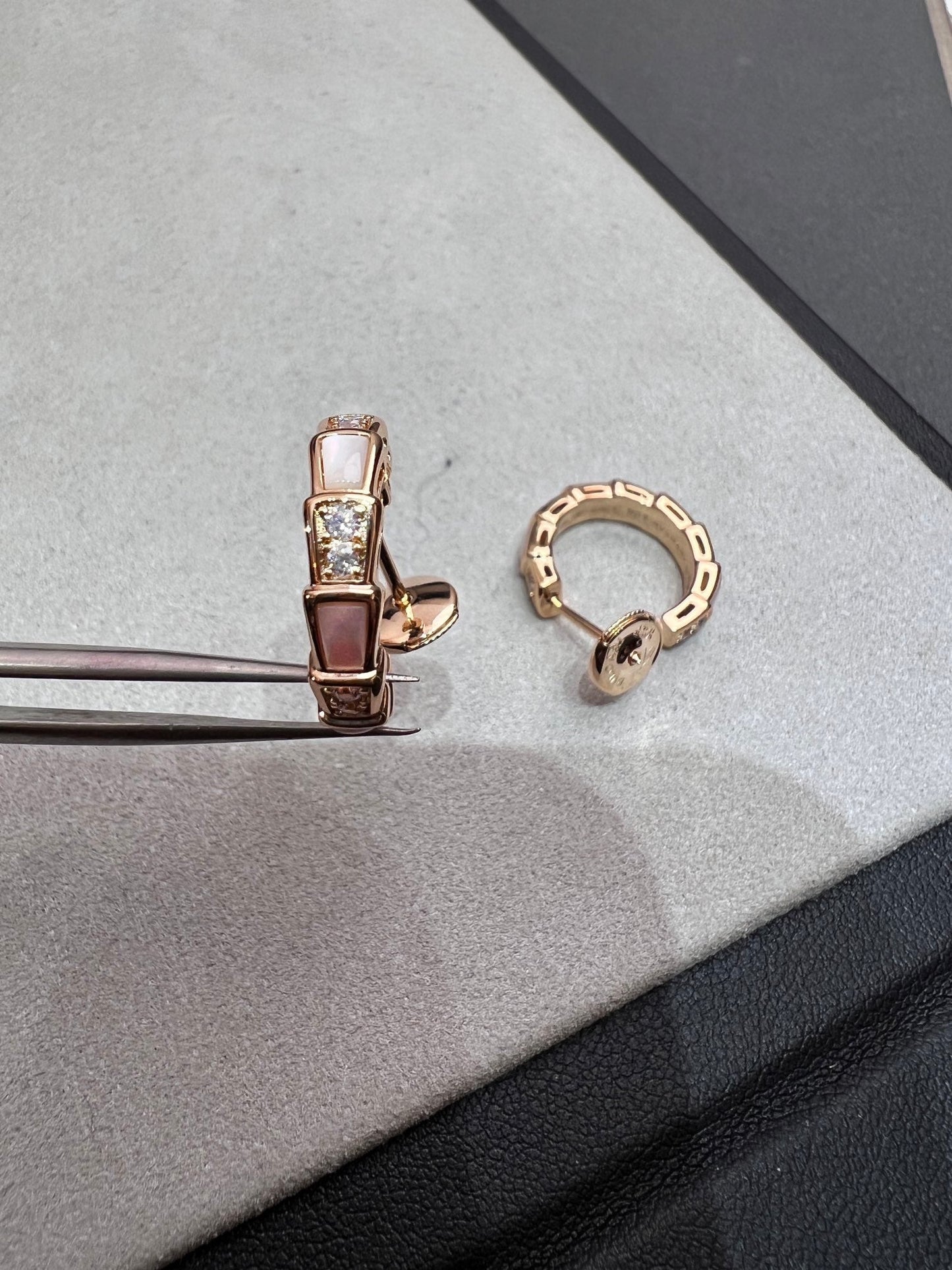 [Angela Jewellery]SERPENTI MOP PINK GOLD EARRINGS