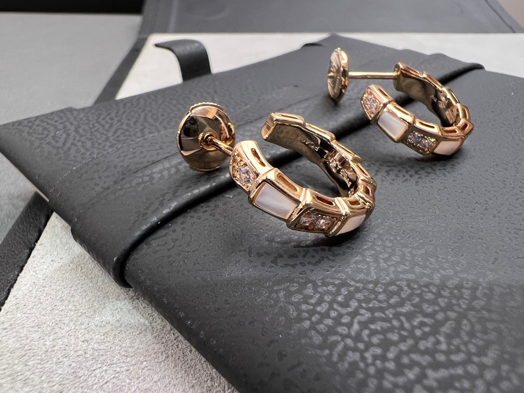 [Angela Jewellery]SERPENTI MOP PINK GOLD EARRINGS