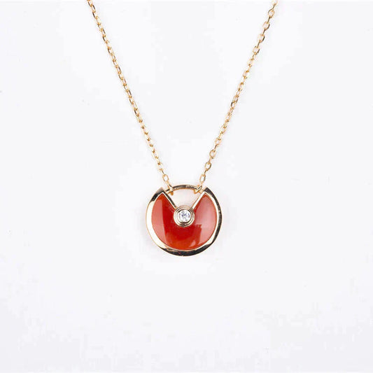 [Angela Jewellery]AMULETTE GOLD CARNELIAN ONYX NECKLACE