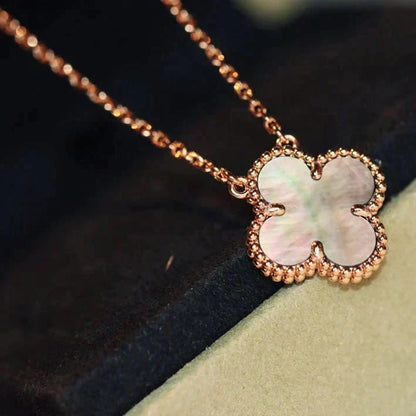 [Angela Jewellery]CLOVER 15MM  GRAY MOTHER OF PEARL NECKLACE