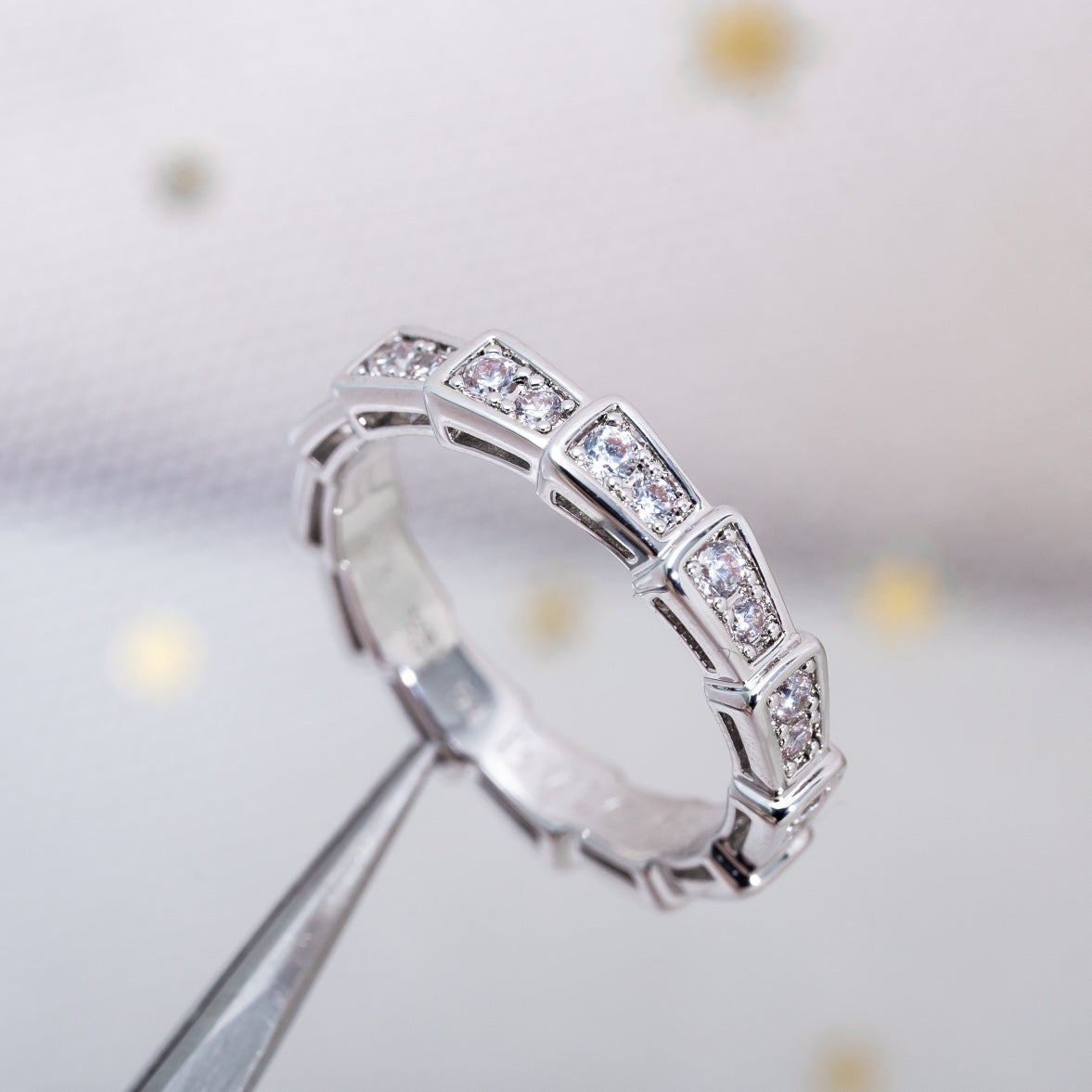 [Angela Jewellery]SERPENTI RING SILVER DIAMOND PAVED 3MM