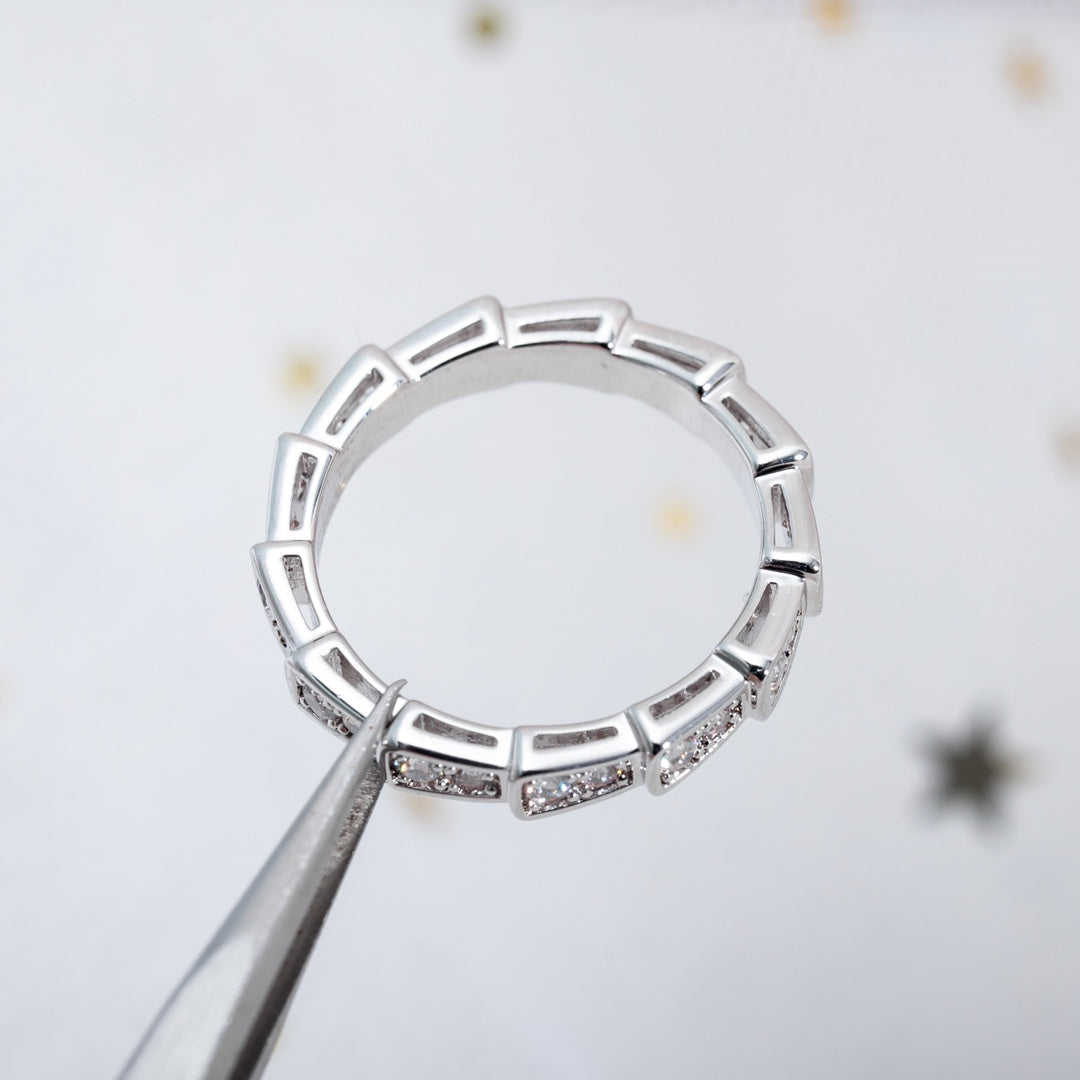 [Angela Jewellery]SERPENTI RING SILVER DIAMOND PAVED 3MM