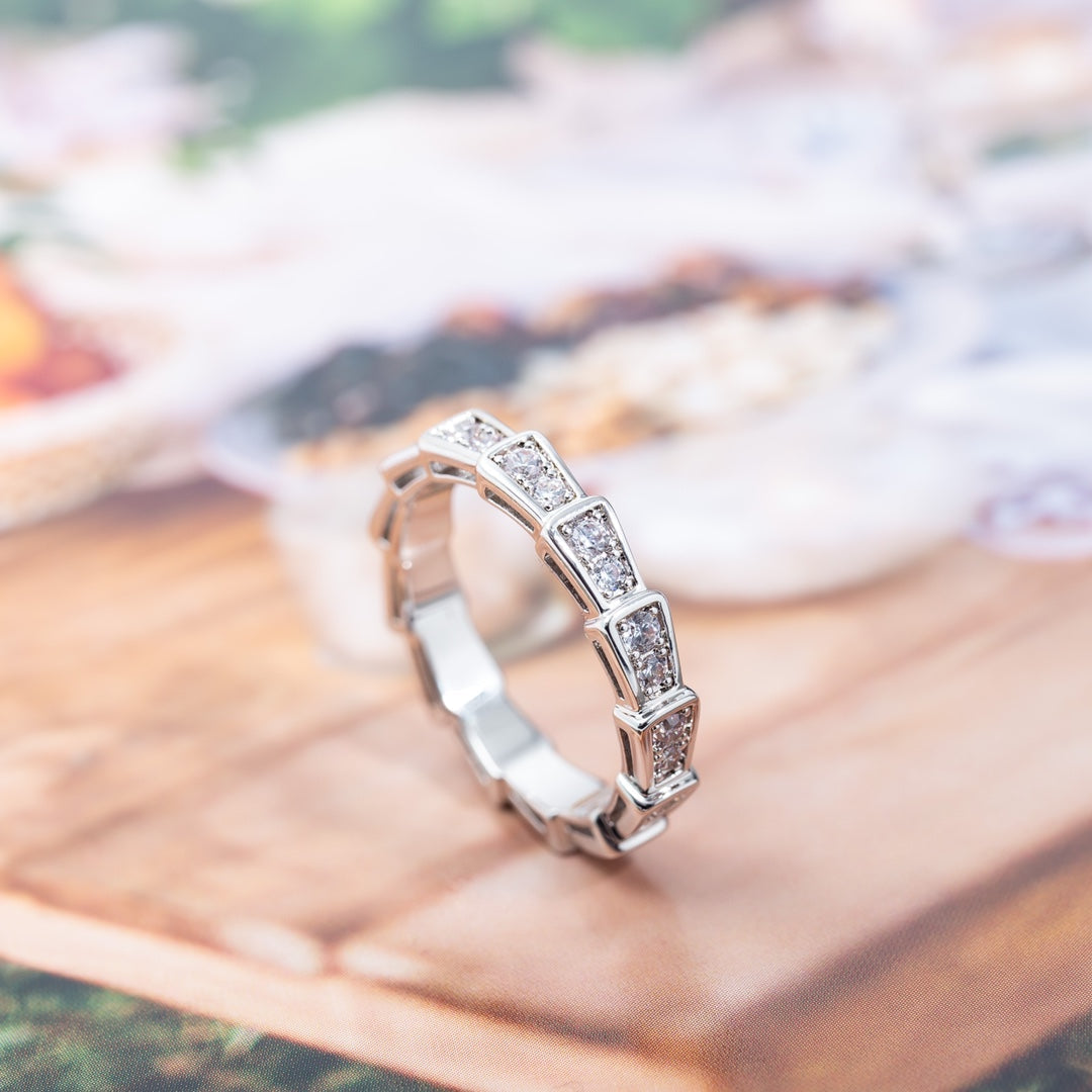 [Angela Jewellery]SERPENTI RING SILVER DIAMOND PAVED 3MM
