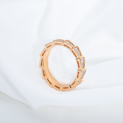 [Angela Jewellery]SERPENTI RING PINK GOLD DIAMOND PAVED 3MM