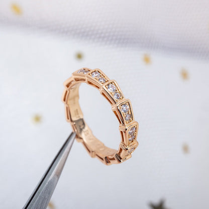 [Angela Jewellery]SERPENTI RING PINK GOLD DIAMOND PAVED 3MM