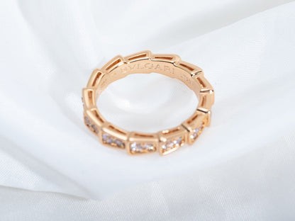 [Angela Jewellery]SERPENTI RING PINK GOLD DIAMOND PAVED 3MM