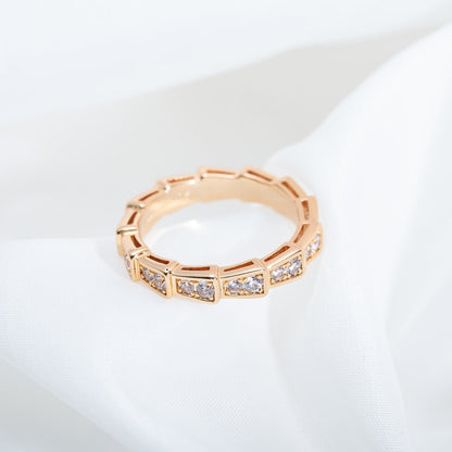 [Angela Jewellery]SERPENTI RING PINK GOLD DIAMOND PAVED 3MM