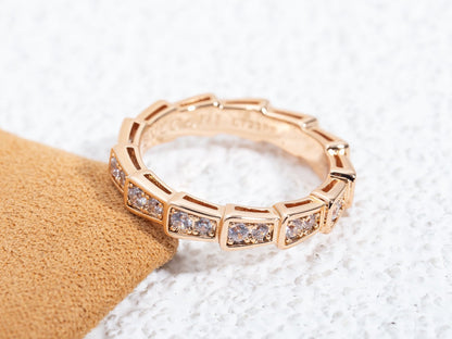 [Angela Jewellery]SERPENTI RING PINK GOLD DIAMOND PAVED 3MM