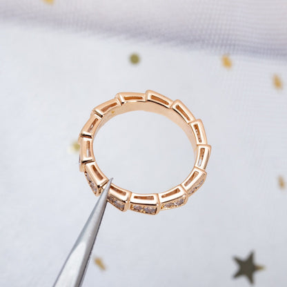 [Angela Jewellery]SERPENTI RING PINK GOLD DIAMOND PAVED 3MM