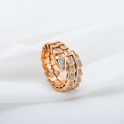 [Angela Jewellery]SERPENTI RING PINK GOLD DIAMOND DOUBLE ROW