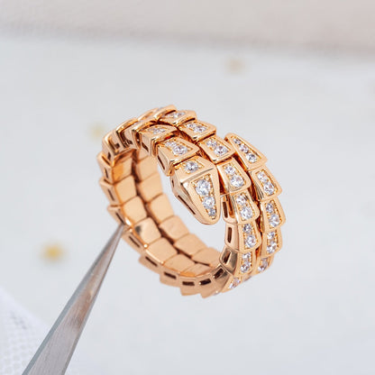 [Angela Jewellery]SERPENTI RING PINK GOLD DIAMOND DOUBLE ROW
