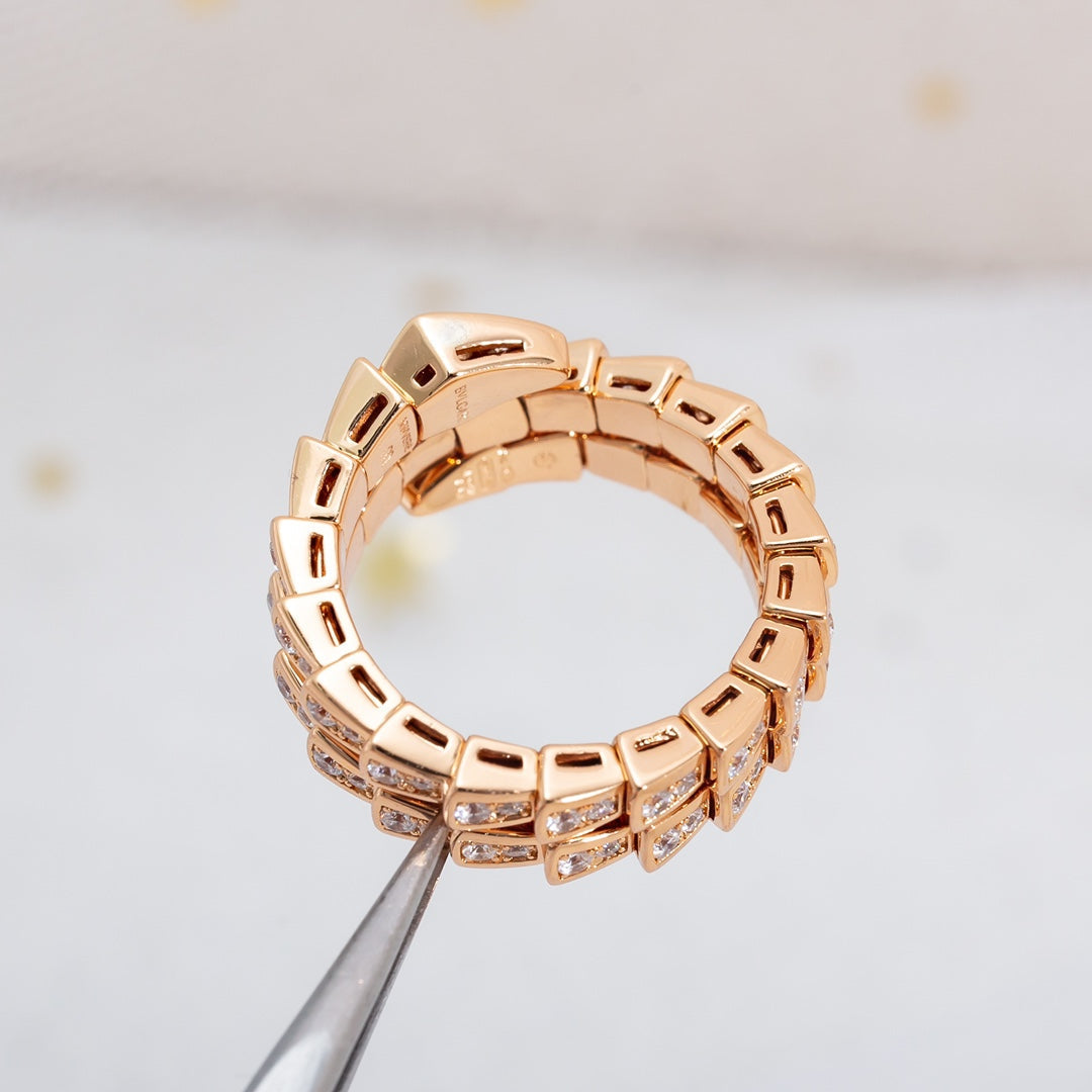 [Angela Jewellery]SERPENTI RING PINK GOLD DIAMOND DOUBLE ROW