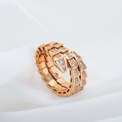 [Angela Jewellery]SERPENTI RING PINK GOLD DIAMOND DOUBLE ROW