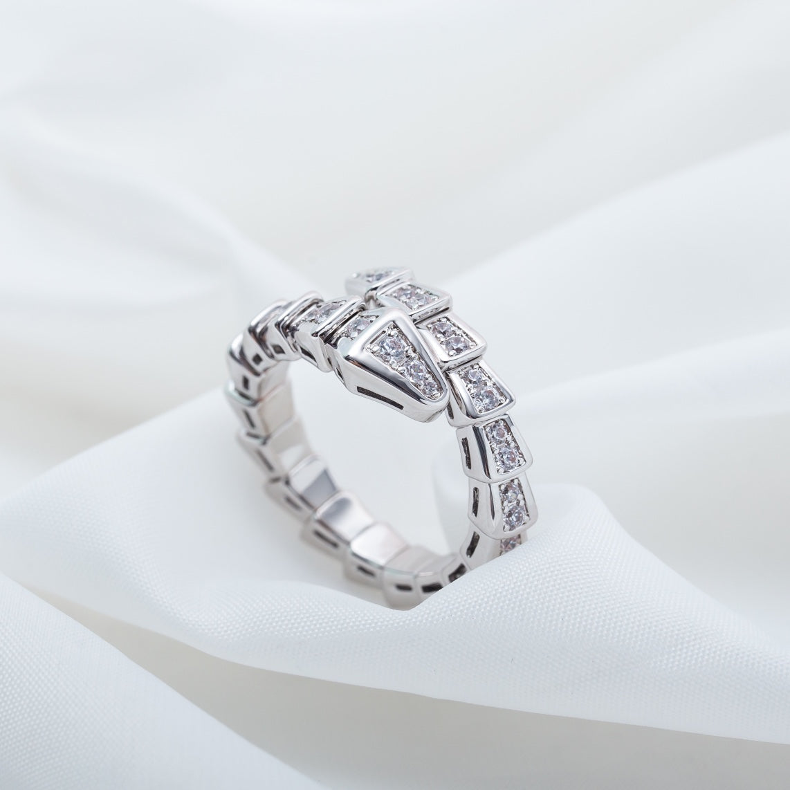[Angela Jewellery]SERPENTI RING SILVER DIAMOND PAVED 4MM