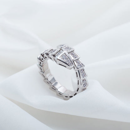 [Angela Jewellery]SERPENTI RING SILVER DIAMOND PAVED 4MM