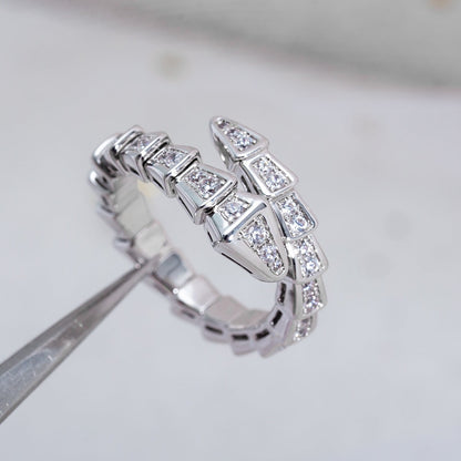 [Angela Jewellery]SERPENTI RING SILVER DIAMOND PAVED 4MM