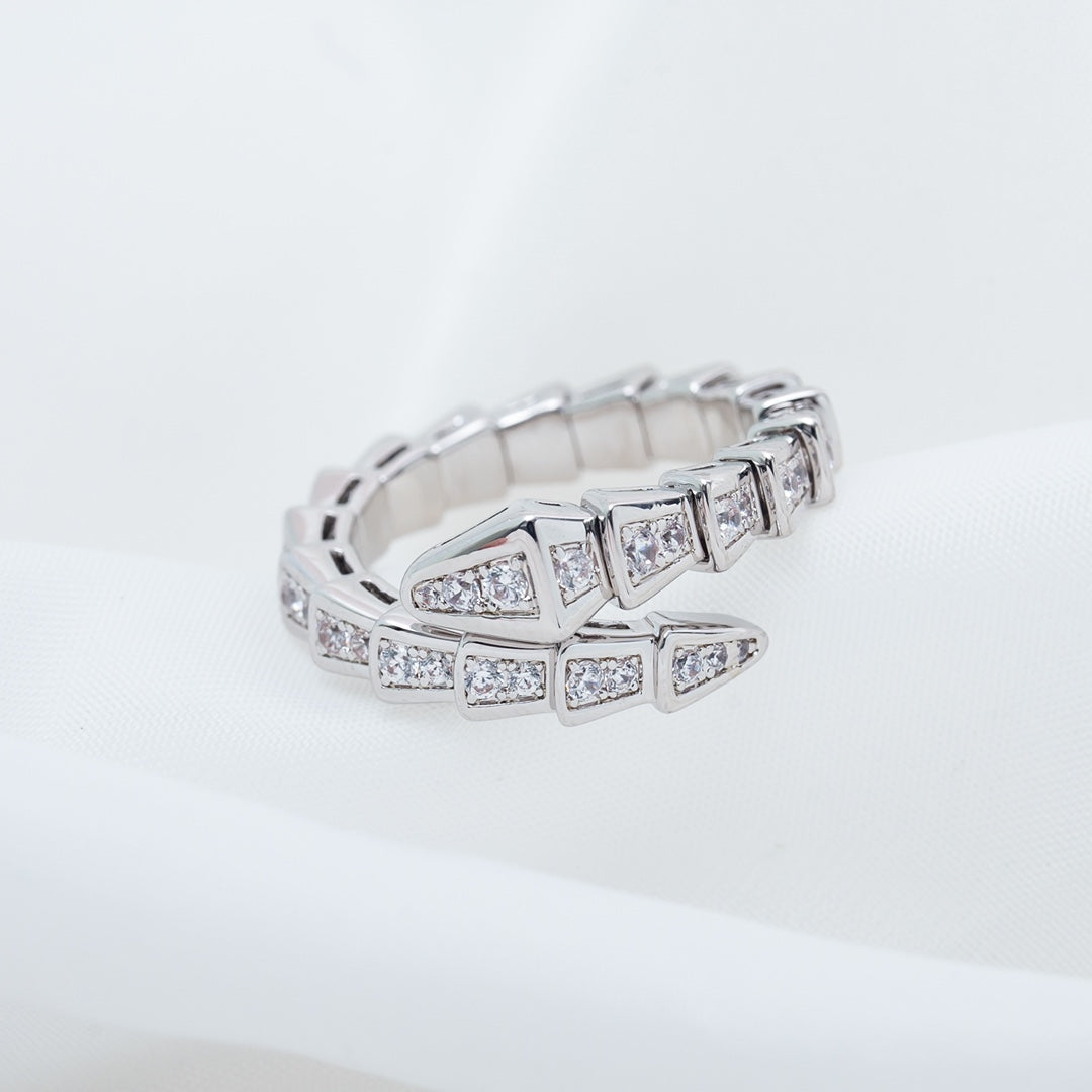 [Angela Jewellery]SERPENTI RING SILVER DIAMOND PAVED 4MM