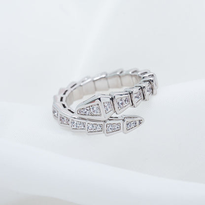 [Angela Jewellery]SERPENTI RING SILVER DIAMOND PAVED 4MM