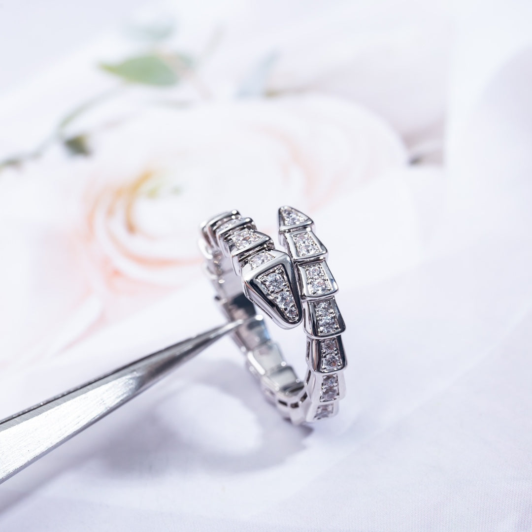 [Angela Jewellery]SERPENTI RING SILVER DIAMOND PAVED 4MM