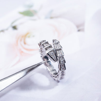 [Angela Jewellery]SERPENTI RING SILVER DIAMOND PAVED 4MM