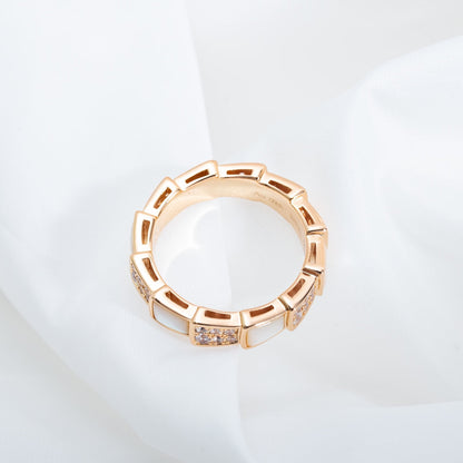 [Angela Jewellery]SERPENTI RING PINK GOLD MOP DIAMOND PAVED 4MM