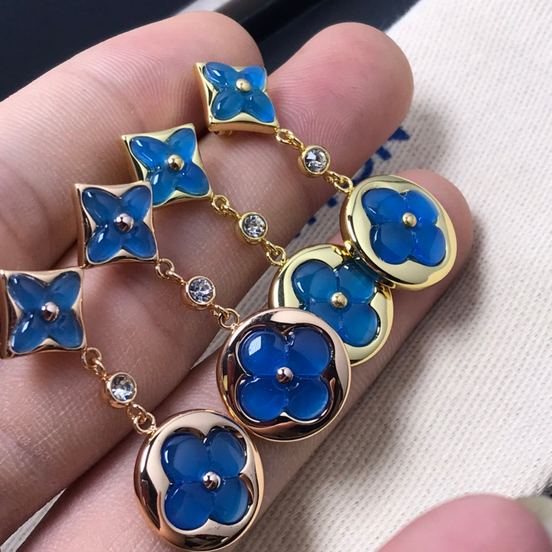 [Angela Jewellery]STAR AND SUN AGATE DIAMOND EARRINGS