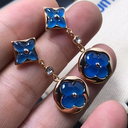 [Angela Jewellery]STAR AND SUN AGATE DIAMOND EARRINGS