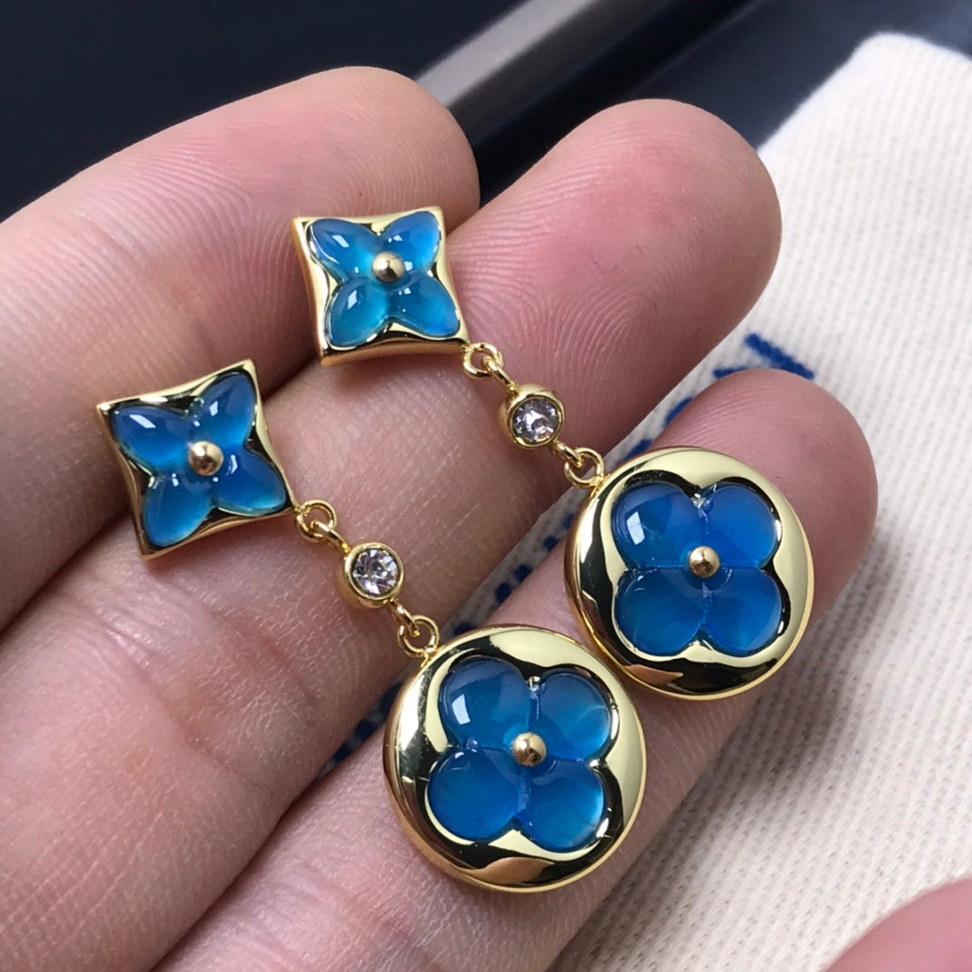 [Angela Jewellery]STAR AND SUN AGATE DIAMOND EARRINGS