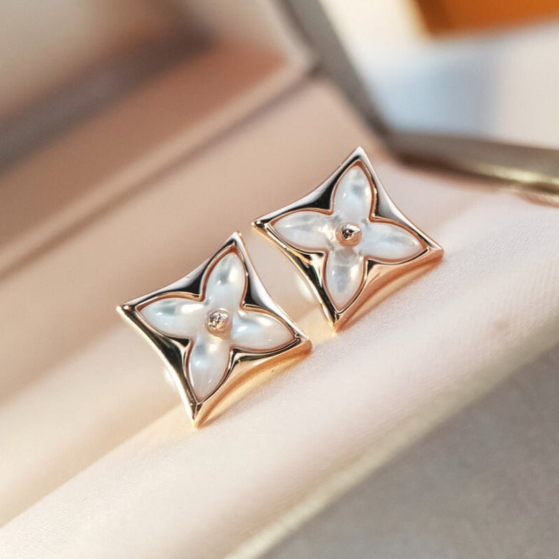 [Angela Jewellery]STAR MOP PINK GOLD EARRINGS