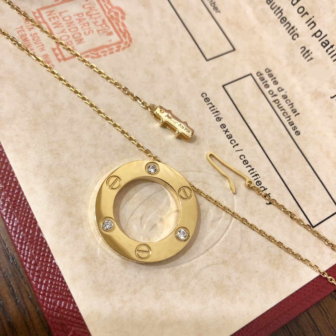 [Angela Jewellery]LOVE NECKLACE 16MM 3 DIAMONDS