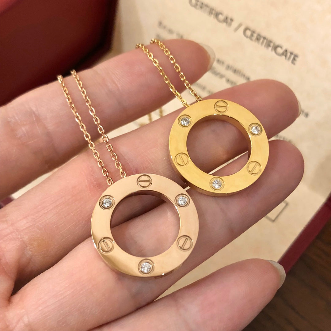 [Angela Jewellery]LOVE NECKLACE 16MM 3 DIAMONDS