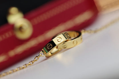 [Angela Jewellery]LOVE NECKLACE DOUBLE RING GOLD