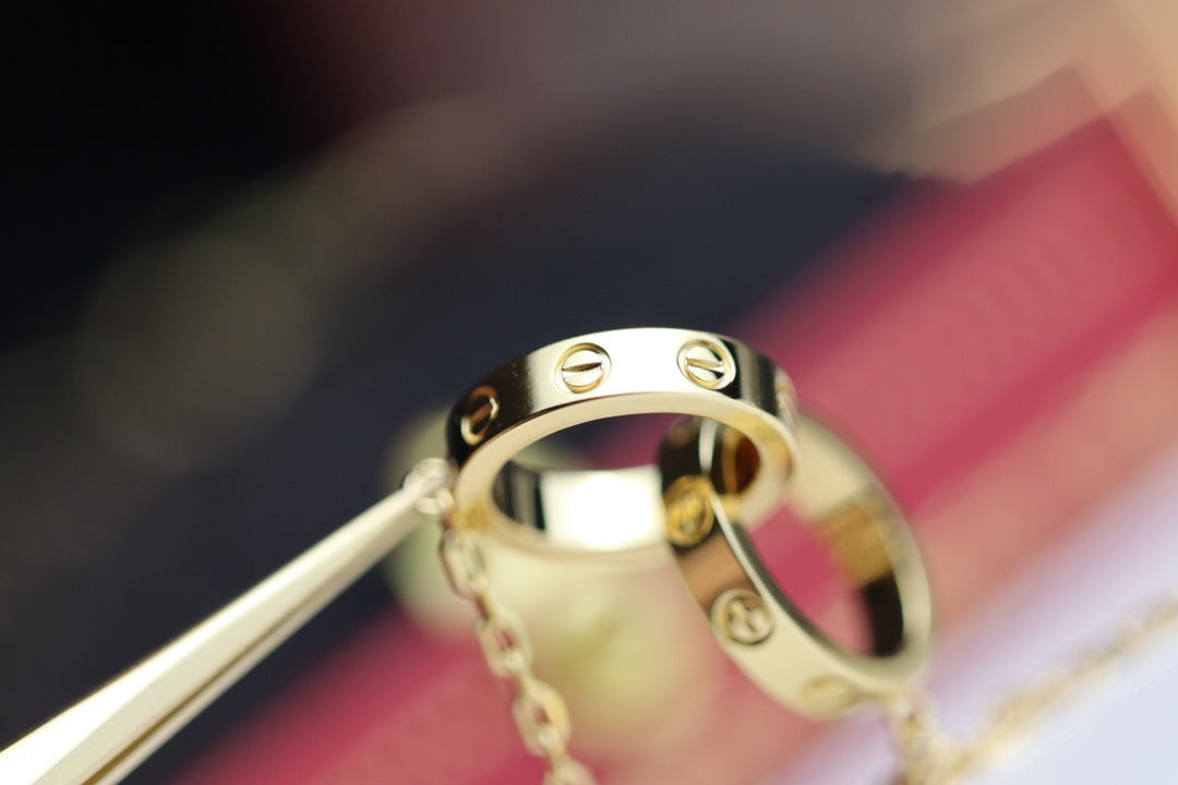 [Angela Jewellery]LOVE NECKLACE DOUBLE RING GOLD