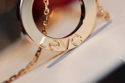 [Angela Jewellery]LOVE NECKLACE 16MM 6 DIAMONDS PINK GOLD
