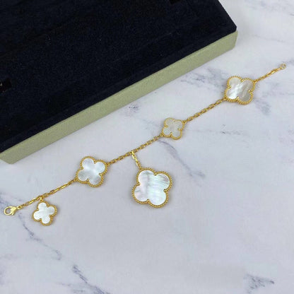 [Angela Jewellery]MAGIC CLOVER MOP GOLD BRACELET 5 MOTIFS