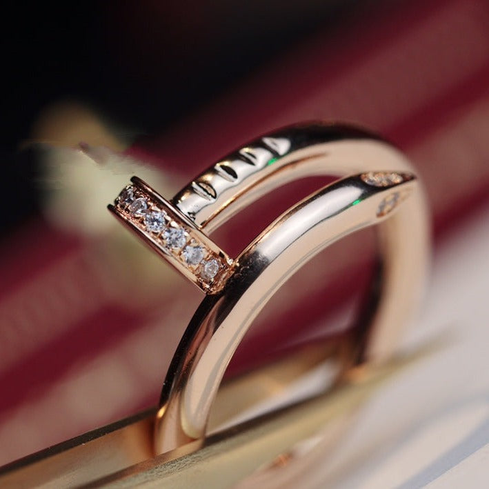 [Angela Jewellery]JUSTE RING 2.65MM PINK GOLD DIAMOND