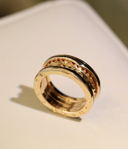 [Angela Jewellery]ZERO 1 PINK GOLD BLACK CERAMIC RING