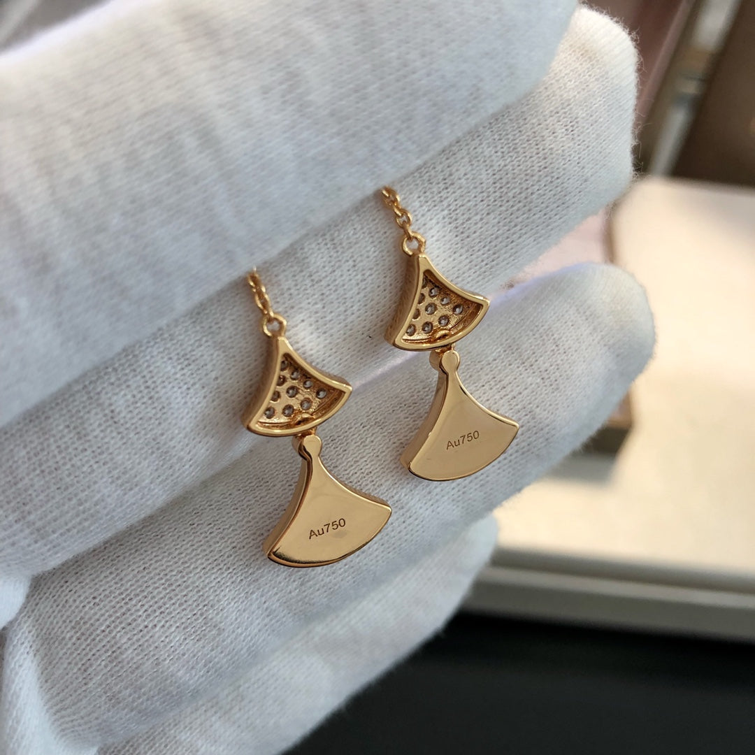 [Angela Jewellery]DREAM EARRINGS 3 MOTIFS DIAMOND MOP PINK GOLD