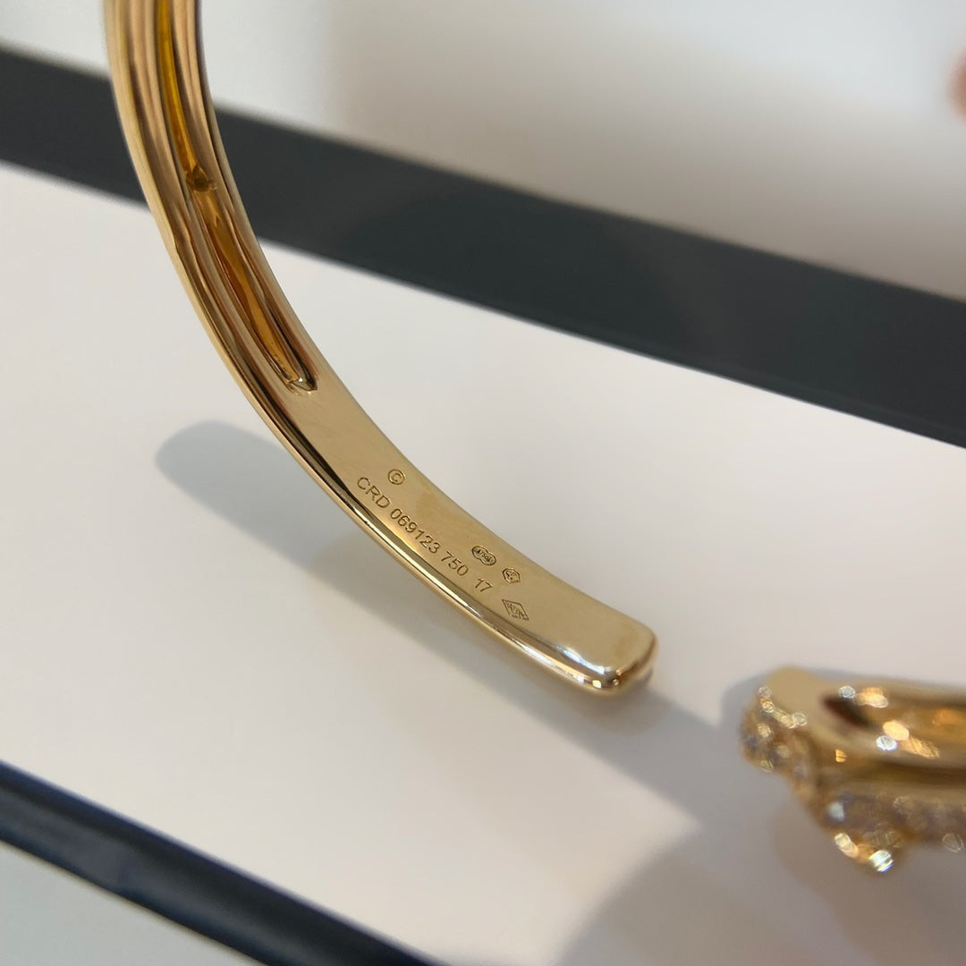 [Angela Jewellery]PANTHERE GOLD DIAMOND OPEN BRACELET