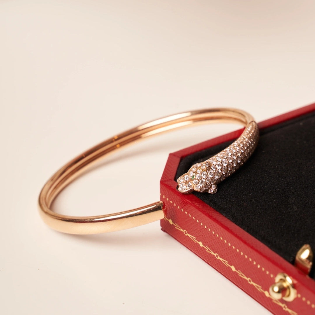 [Angela Jewellery]PANTHERE ROSE GOLD DIAMOND OPEN BRACELET