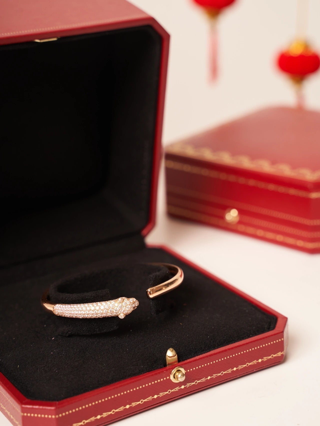 [Angela Jewellery]PANTHERE ROSE GOLD DIAMOND OPEN BRACELET