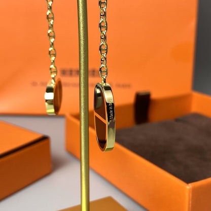 [Angela Jewellery]CHAINE VERSO BLACK CERAMIC EARRINGS